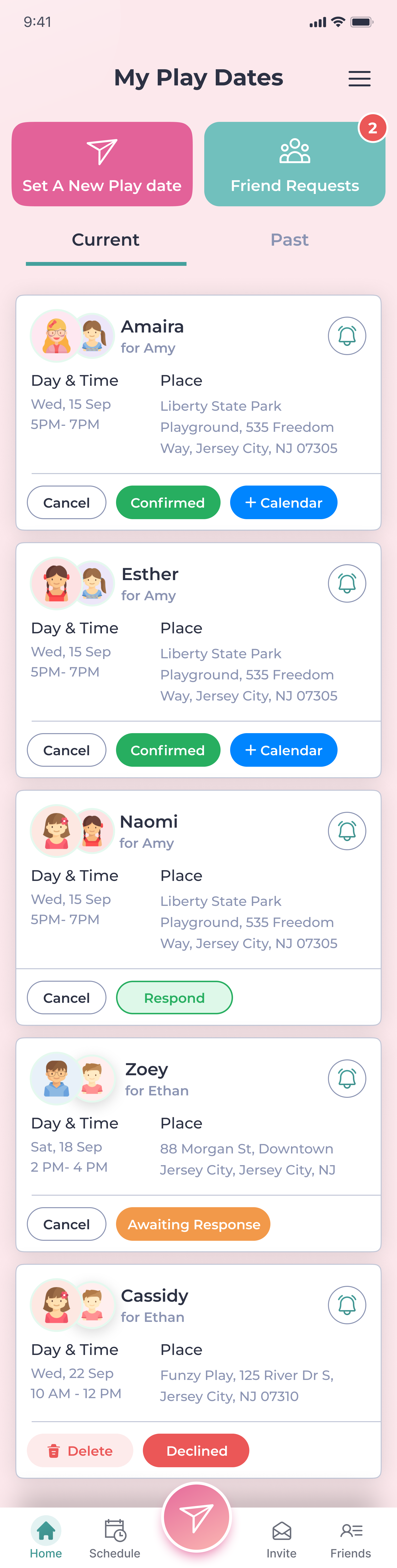 KidZoo Playdates app